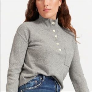 Everlane ReCashmere Button Mock Neck Sweater